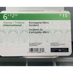 Canada Post Komagata Maru Incident Stamps 1914-2014 $15 Booklet Of 6 Internation